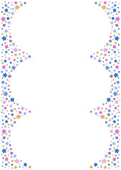 カラフルなかわいい小花柄のフレームイラスト(縦型)