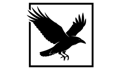 Obraz premium Black Bird Silhouette Flying with Claws 1.