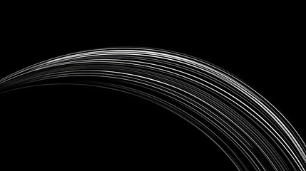 Naklejka premium disequilibrium. White arc patterns showing rotational motion trajectory on minimalist background. STEM education sheets, lab safety posters, designed for biotech research communications.