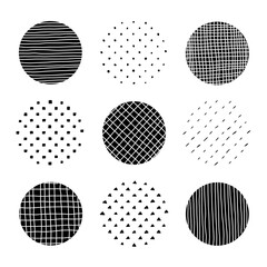 手描きの点々素材セット