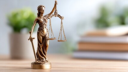 Lady justice statue holding scales and sword, representing fairness, and legal system law, concept