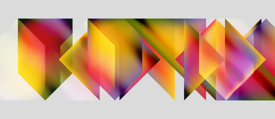 Obraz premium Abstract geometric shapes blend vibrant colors. Gradient transitions create dynamic visual texture, modern design.