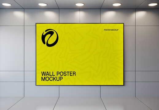 Indoor Wall Board Poster Mockup