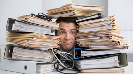 Workplace chaos where a person cannot cope with the volume of tasks