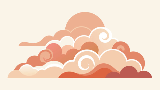 Whimsical cloud background with vibrant pink and yellow clouds floating in a light blue atmosphere..eps