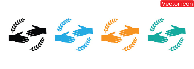 A symbolic representation of partnership and growth through hands exchanging plants with leaves, conveying cooperation, teamwork, and sustainability in a modern and elegant way.