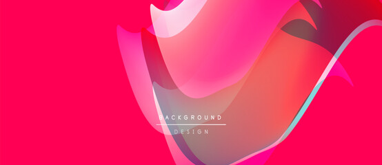 Fototapeta premium Abstract fluid shapes, vibrant pinks, turquoise hues. Modern design element, dynamic composition, gradient effects. Background texture suggests movement.