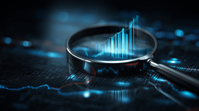 financial data analysis concept, investment market research, business growth analytics
 - Powered by Adobe