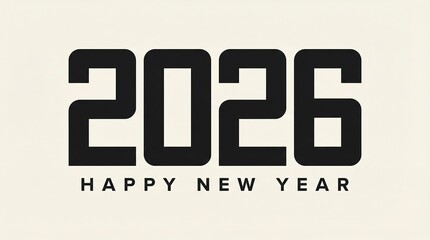 2026 Happy New Year Text Design. Vector Illustration.