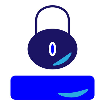 Blue Solid padlock icon with a login bar representing secure website access, data encryption, and account protection.