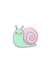 Cute Pastel Snail Cartoon Illustration