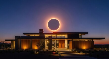 sunset over the city