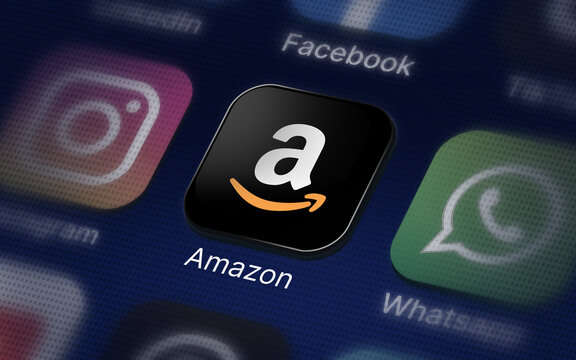 Amazon Company logo on the smartphone