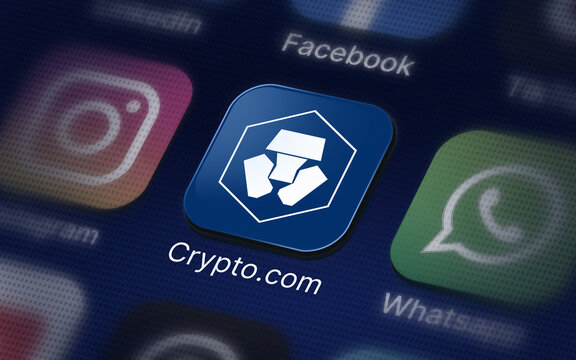 Crypto.com Company logo on the smartphone