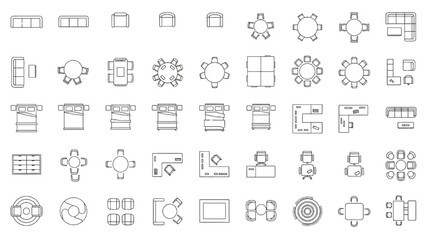 Obraz premium Collection of Simple Line Icons Representing Various Technology and Business Concepts
