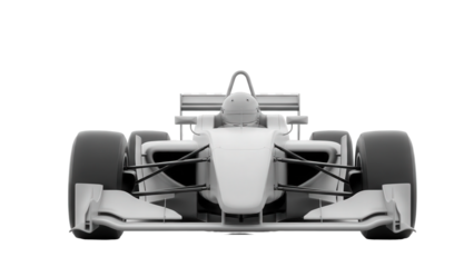 A clean 3d render of a high-performance race car, isolated in stark white, embodying the speed of competitive winter sport.