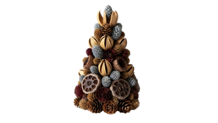 Natural Dried Botanical Christmas Tree Arrangement dried flowers organic