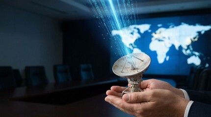 E-government telecommunication infrastructure solutions business conference room digital communication high-tech environment interactive viewpoint