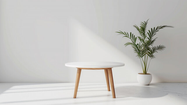 Fondo blanco con pedestal para colocaci&oacute;n de producto comercial
