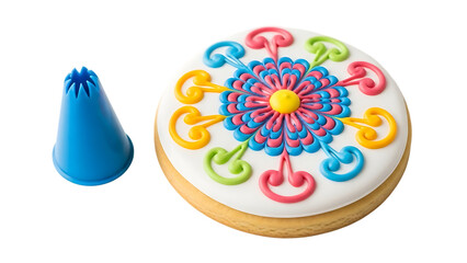 Decorated cookie with piping bag tip