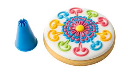 Decorated cookie with piping bag tip