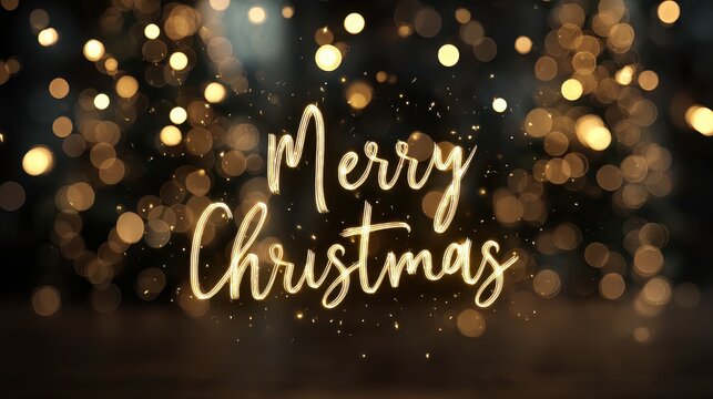 A blury background with a merry christmas message