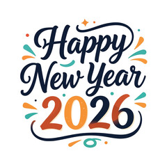 Obraz premium Png image happy new year 2026 colorful png transparent background
