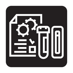 virus testing black line icon for digital and print projects.  Minimal clean icons for apps and websites.