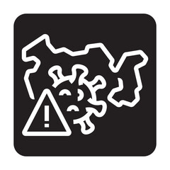 epidemic black line icon for digital and print projects.  Minimal clean icons for apps and websites.