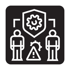 crisis management black line icon for digital and print projects.  Minimal clean icons for apps and websites.