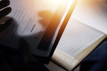 Businesswoman and Male lawyer or judge consult and conference having team meeting with client at law firm in office, Law and Legal services concept