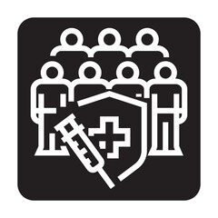 immunization black line icon for digital and print projects.  Minimal clean icons for apps and websites.