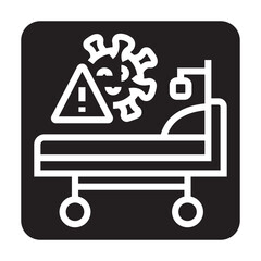 infectious disease facility black line icon for digital and print projects.  Minimal clean icons for apps and websites.