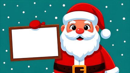 santa claus holding a blank sign