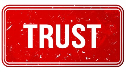 Red TRUST sign with vintage texture