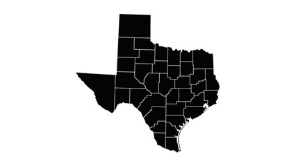 3d illustration of an isolated united states map with white borders and a three-dimensional country outline on a plain background for geography and cartography