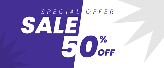 50% off sale banner, special offer banner 