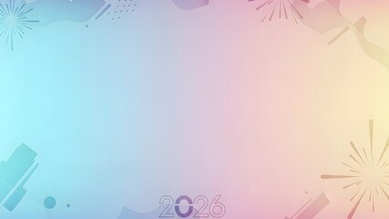 2026 New Year celebration abstract graphic with festive elements and soft gradient image
