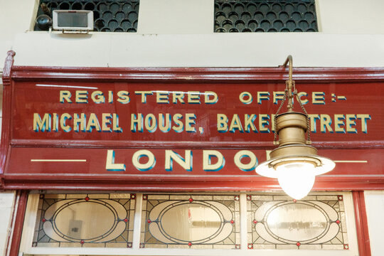 Newcastle upon Tyne UK: 17th Nov 2025: Marks and Spencer Penny Bazaar at Newcastle Grainger Market store front vintage signage