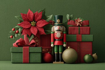 A nutcrist with a christmas decoration on top of it