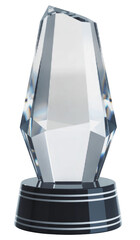 Winner glass trophy png, Elegant Crystal Award Trophy