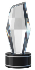 Winner glass trophy png, Elegant Crystal Award Trophy
