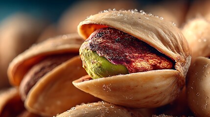Open shell pistachios natural shine macro wallpapers