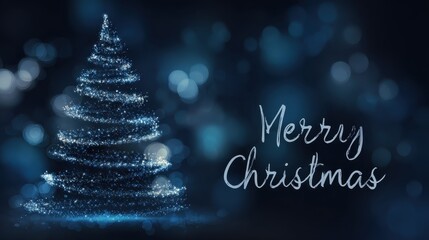 A christmas tree with the words merry christmas