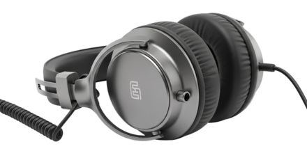 Sleek gray over ear studio headphones for premium high fidelity audio professional music listening modern sound