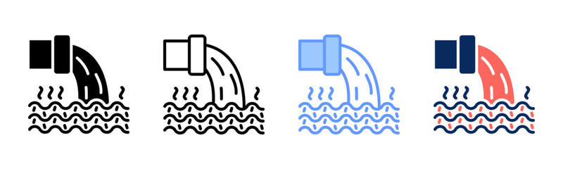 Dirty Water icon set multiple style collection