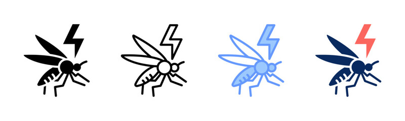 Mosquito icon set multiple style collection