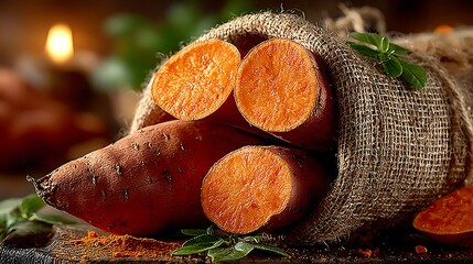 Pile sweet potatoes earthy skin sliced raw wallpapers