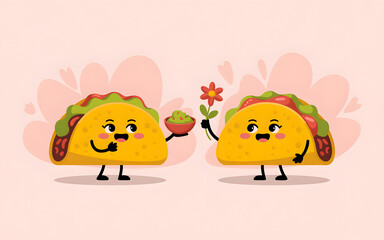 Obraz premium Tacos with Flower and Dip