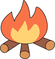 Camping outdoor sticker illust tent 